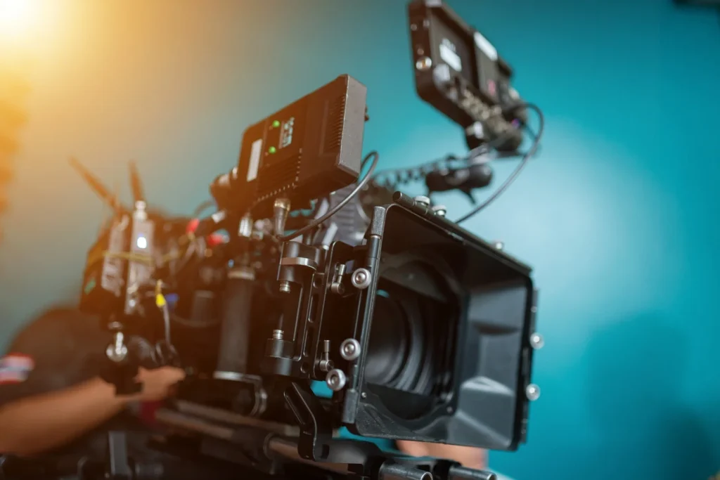 Caméra cinéma sur un tournage de film corporate